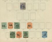 SOUTH AUSTRALIA: 1856-1912 patchy collection on album pages with imperf 2d orange-red, 1870-71 3d (in red) on 4d ultramarine, 1886-96 'P&R' 2/6d & 5/- Long Toms, Thin 'POSTAGE' 2/6d; also few officials incl. 'P.S.' Departmental overprint on 4d; condition - 4