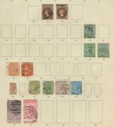 SOUTH AUSTRALIA: 1856-1912 patchy collection on album pages with imperf 2d orange-red, 1870-71 3d (in red) on 4d ultramarine, 1886-96 'P&R' 2/6d & 5/- Long Toms, Thin 'POSTAGE' 2/6d; also few officials incl. 'P.S.' Departmental overprint on 4d; condition - 7