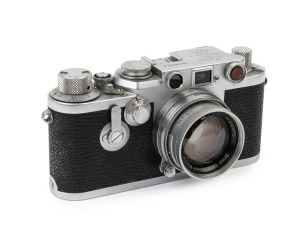 LEITZ: Leica Model transitional IIf/IIIf Red Delayed D.R.P. [#680844], 1954, with Summicron f2 50mm lens [#1155406]