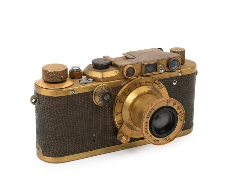 LEITZ: Leica III "Gold" Replica in snakeskin leatherette [#192179], circa 1930s, with Elmar f3.5 50mm [#460381]