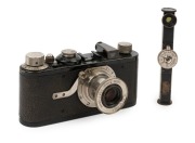 LEITZ: Leica Model I (A) [#31579], 1930, with Elmar f3.5 50mm lens, with rangefinder accessory (2 items).