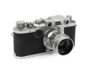 LEITZ: Leica Model IIc [#447813], 1948, with Elmar f3.5 50mm lens [#908434] and Elmar 5cm slip-on lens cap