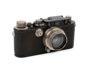 LEITZ: Leica Model IIIa conversion of a Model I body [#312], 1934, with Summar f2 50mm lens [#209650]; black version with German engraving to base