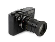 LEITZ Minolta: Leica Model CL Minolta [#1033684], 1973, with Elmar-C f4 90mm lens [#2578048] and Leitz 12517 rubber hood&nbsp;