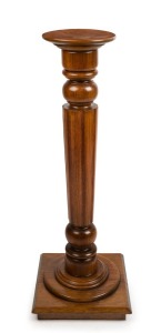An Australian blackwood pedestal with fluted tapering column, early 20th century, 105cm high
