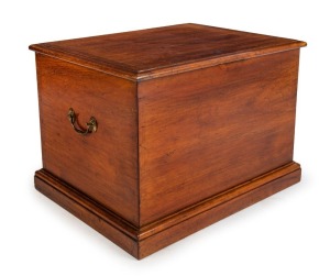 An Australian cedar box with lift out tray, 19th century, unusual proportions, 47cm high, 64cm wide, 50cm deep 