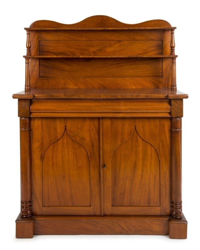 A Colonial cedar chiffonier with turned cedar supports and half turned columns, South Australian origin, circa 1850s, ​​​​​​​154cm high, 107cm wide, 46cm deep