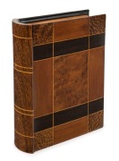 H.A. NIELSEN antique Australian book box, Queensland timbers, circa 1920, stamped&nbsp;"H.A. NIELSEN, Pt. DOUGLAS, N.Q. AUSTRALIA", together with a brochure with pencil inscription detailing the various timbers, ​​​​​​​22cm high