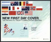 AUSTRALIAN ANTARCTIC TERRITORY - AUSTRALIA POST - DESIGNER SIGNED POINT-OF-SALE POSTERS - RAY HONISETT: 1979-82 New Issue posters (25.5x31cm) most with the relevant Stamp Pack or FDC attached, signed by Honisett on the poster or on the attached product, s - 7