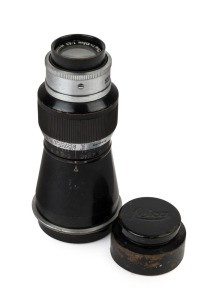 LEITZ: Elmar 105mm f6.3 "Alpine" lens [#300007] (scale in feet), ELZEN; with front and rear metal caps