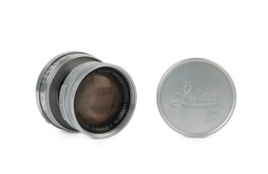 LEITZ: Summicron 50mm f2 collapsible screw-mount lens [#1204981], SOOIC, 1954, with front and rear metal caps