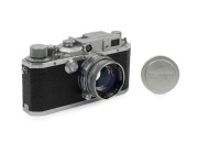 Canon 'Canon Camera Company Inc.' Model 111 rangefinder camera [#50846], 1951, with Serenar 50mm f1.9&nbsp;lens [#40099]; with metal lens cap and Canon leather ERC with straps.