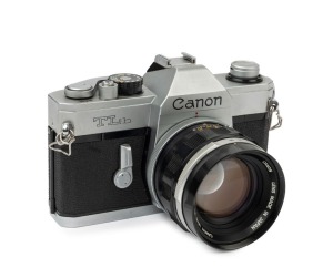 Canon TLb model SLR camera, 1974 [#190958] with Canon FL 50mm f1.4 lens [#260954].