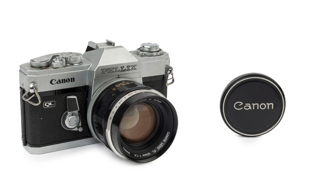 Canon Pellix QL SLR camera, 1966 [#154158] with Canon FL 50mm f1.4