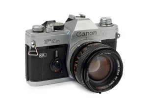 Canon FTb QL SLR camera, 1972 [#433571] with Canon 50mm f1.4 S.S.C. lens [#531465].