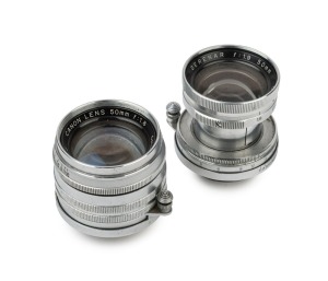 Canon screwmount lens: Canon 50mm f1.8 [#152229]; also, the Serenar 50mm f1.9 [#47296]. (2 items).