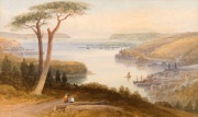 CONRAD MARTENS (1801-1878), (attributed), (Sydney Harbour from Observatory Hill), watercolour, overlooking the rocks, Darling Harbour, and Bennelong Point, 17 x 29cm, 37 x 50cm overall. Compare: Deutscher and Hackett Fine Art Auctioneers, 6th May 2015, lo