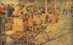 ROLAND SHAKESPEARE WAKELIN (1887-1971), (street market, Paris), oil on board, signed lower right "R.W.", 35 x 55.5cm, 40 x 61cm overall. Note: Wakelin was in Paris in 1923-24. PROVENANCE: Private Collection Melbourne