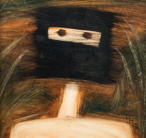 AUSTRALIAN SCHOOL (20th century), Ned Kelly, oil on board, signed lower right, 30 x 35cm, 42 x 43cm overall