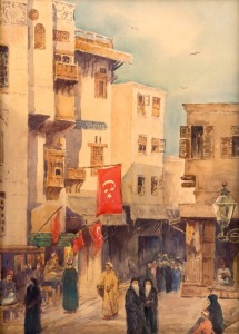 MORTIMER L. MENPES (1855-1938), Turkish street scene, watercolour, 39 x 29cm, 61 x 51cm overall. PROVENANCE: Private Collection, Melbourne.