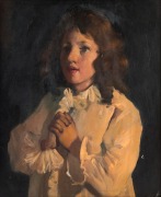 ARTIST UNKNOWN (Australian School) (A Girl at Prayer), oil on canvas, circa 1920, 43 x 35cm. - 2