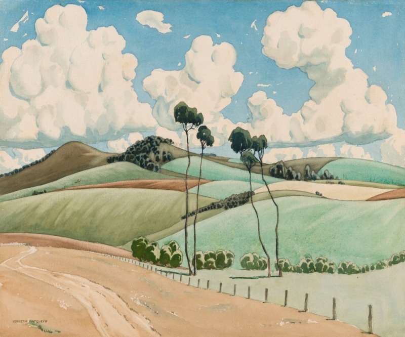 KENNETH ROBERTSON MACQUEEN (1897 - 1960), The Bush Track, watercolour and pencil, circa 1927, signed lower left,  39 x 46.5cm. Provenance: Leonard Joel, Australian British, New Zealand & European Historical and Contemporary Paintings etc., Melbourne, 26/