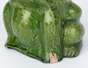 BOSLEY green glazed pottery frog, 16.5cm high - 2