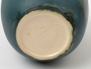 MOBACH&nbsp;blue glazed pottery lidded vase, incised "P. Mobach", 28cm high - 3