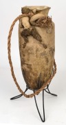 JUNE DYSON pottery amphora with applied figures and accompanying metal stand, 40cm high, 44cm with stand - 2