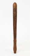 An antique Australian Police truncheon emblazoned with Queen Victoria cipher, 19th century,&nbsp; handle end trimmed, ​​​​​​​44cm long