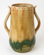 BENNETT two-handled pottery vase, incised "Bennett, Adelaide", 28cm high