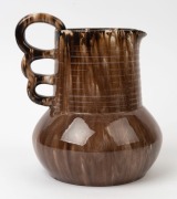 JOHN CAMPBELL brown glazed pottery ale jug, incised "John Campbell, Tasmania", 21cm high - 2