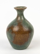 BARBARA GAUVIN&nbsp;small studio pottery vase with sage crystalline glaze, signed "Barbara Gauvin", 10cm high