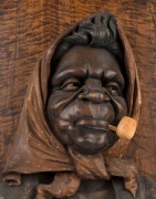 ROBERT PRENZEL pair of carved portrait panels of an Aboriginal man and woman in a headscarf, superbly carved and mounted in Prenzel's signature carved timber frames, signed "Prenzel, 1919" and "Prenzel, 1920", the larger 75 x 65cm overall - 11