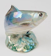 WEMBLEY WARE ceramic rising fish statue, impressed factory mark, 16cm high - 2