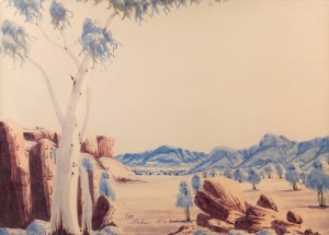 NELSON PANNKA (1928-1972), MacDonnell Ranges, watercolour, signed and endorsed lower centre, 51 x 71cm, 63 x 83cm overall