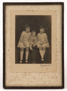 HAROLD PIERCE CAZNEAUX (1878-1953), (three children), albumen print laid down on card, signed in pencil lower right "Cazneaux", image size15 x 11cm, 26.5 x 18.5cm overall