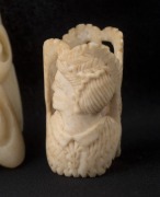 An antique carved whalebone charm, together with a carved toggle, 19th century, (2 items), ​​​​​​​5cm and 2.5cm high - 2