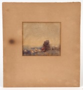 MATTHEW JAMES MacNALLY (1874-1943), (landscape at the edge of town), watercolour, signed lower right "M.J. MacNally, '20", 12 x 14cm - 2