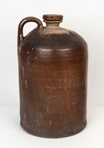 BENDIGO POTTERY antique demijohn with original lid, 44cm high
