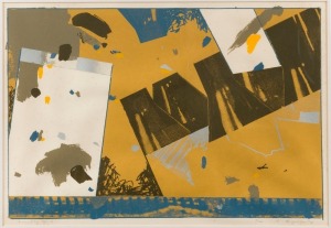 ROBIN DALE ANGWIN (1947 - 1976), Assembly No.2, colour lithograph, signed lower right and dated 1972, 36 x 52cm, 57 x 72cm overall (framed).