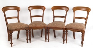 A set of four Australian cedar dining chairs with turned legs, 19th century