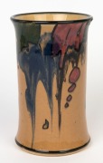 P.P.P. (PREMIER POTTERY PRESTON) cylindrical&nbsp;form vase with dribble glaze, stamped "P.P.P.", 17cm high - 2