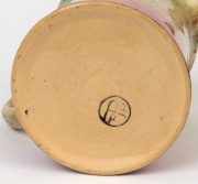 P.P.P. (PREMIER POTTERY PRESTON) jug with sponge work decoration glazed in pink, green and brown with yellow highlights, stamped "P.P.P.", 12.5cm high, 15cm wide - 3