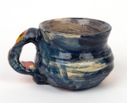 DEBORAH HALPERN pottery mug, signed "D. D. H. '83", 7cm high, 13cm wide - 2