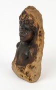 WILLIAM RICKETTS double-sided pottery bust, with pencil inscription (illegible), incised "W. M. Ricketts", 22cm high - 3