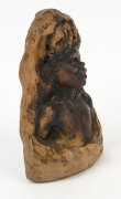 WILLIAM RICKETTS double-sided pottery bust, with pencil inscription (illegible), incised "W. M. Ricketts", 22cm high - 4