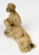 WILLIAM RICKETTS pottery statue of a seated Aboriginal figure with koala, incised "W. M. Ricketts, Mt. Dandenong, 1941", 10cm high, 13cm wide - 4