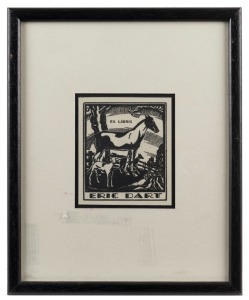 ADRIAN GEORGE FEINT (1894 - 1971), Ex Libris Eric Dart, bookplate print, 10 x 8.5cm; framed 27 x 22cm.