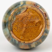 JOHN CAMPBELL pottery vase with mottled glaze, incised "John Campbell, Tasmania", 6.5cm high, 8cm diameter - 2